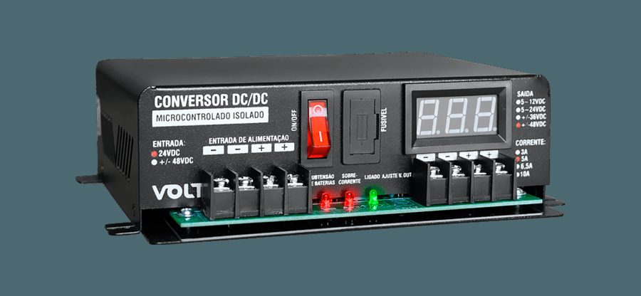 CONVERSOR MICROCONTROLADO ISO (VOLT) 24V/48/5A (TENSAO FIXA)