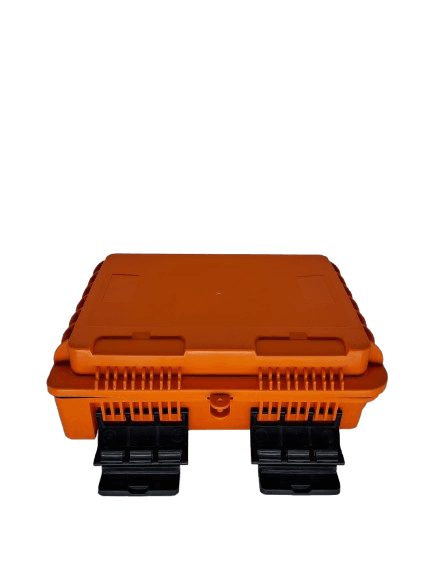 CAIXA ATENDIMENTO 16FO (GFIBER) (VAZIA) LARANJA (2 TRAVA)