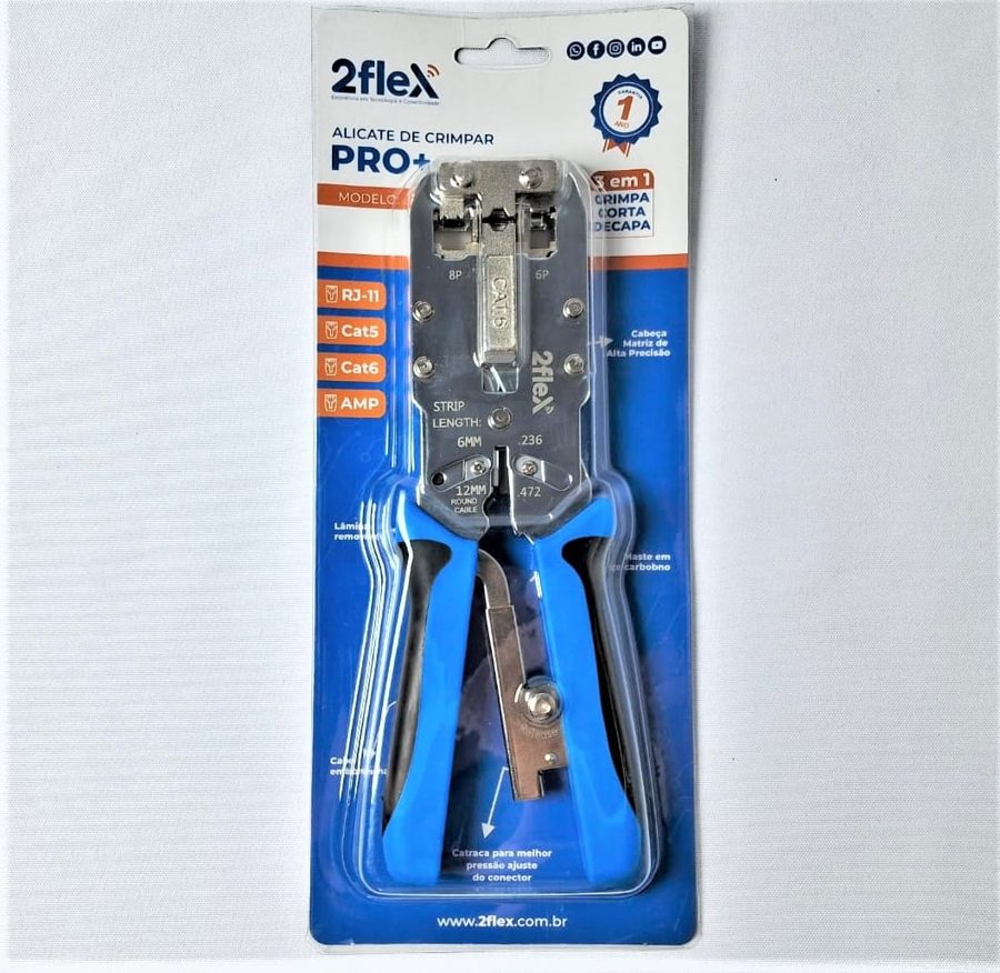 ALICATE (2FLEX) RJ45 CRIMPAR CAT5/CAT6/CAT6AMP -2FN6/8P-PRO